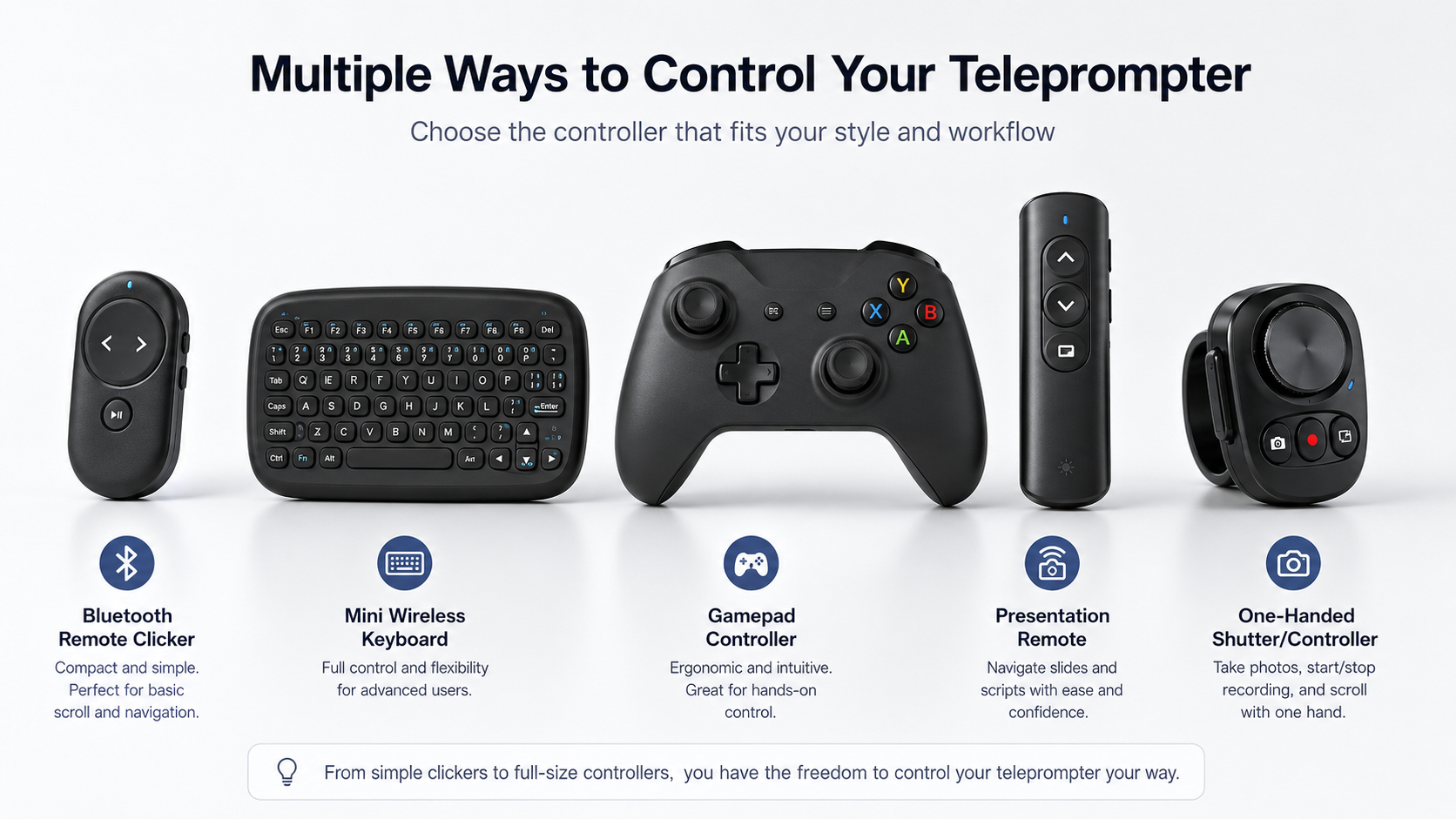 teleprompter-remote-control-types